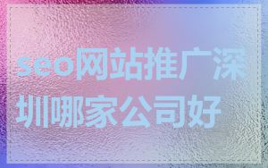 seo网站推广深圳哪家公司好