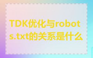 TDK优化与robots.txt的关系是什么