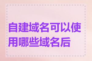 自建域名可以使用哪些域名后缀