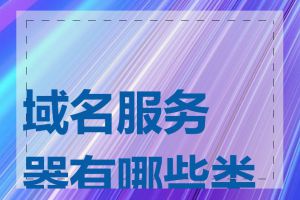 域名服务器有哪些类型