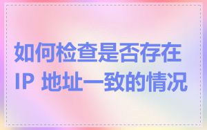 如何检查是否存在 IP 地址一致的情况
