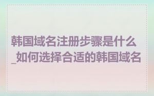 韩国域名注册步骤是什么_如何选择合适的韩国域名
