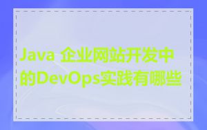 Java 企业网站开发中的DevOps实践有哪些