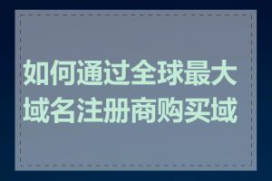 如何通过全球最大域名注册商购买域名