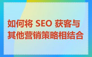 如何将 SEO 获客与其他营销策略相结合