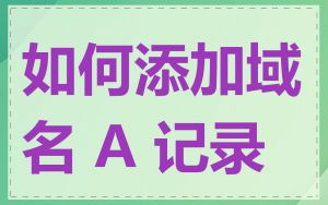 如何添加域名 A 记录