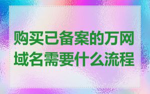 购买已备案的万网域名需要什么流程
