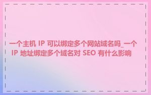 一个主机 IP 可以绑定多个网站域名吗_一个 IP 地址绑定多个域名对 SEO 有什么影响