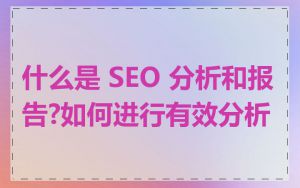 什么是 SEO 分析和报告?如何进行有效分析