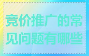 竞价推广的常见问题有哪些