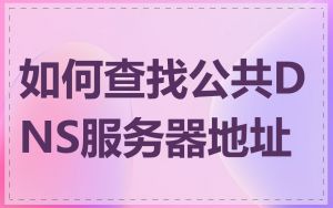 如何查找公共DNS服务器地址