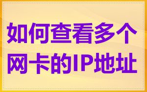 如何查看多个网卡的IP地址