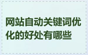 网站自动关键词优化的好处有哪些