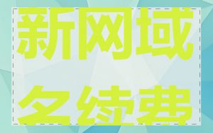 新网域名续费