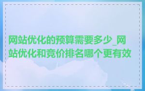 网站优化的预算需要多少_网站优化和竞价排名哪个更有效