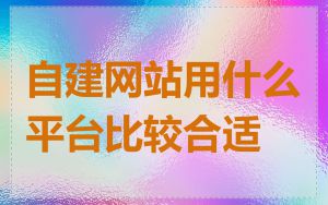 自建网站用什么平台比较合适