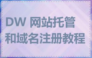 DW 网站托管和域名注册教程
