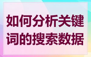 如何分析关键词的搜索数据