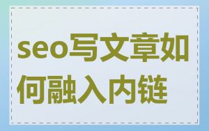 seo写文章如何融入内链