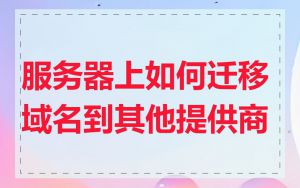 服务器上如何迁移域名到其他提供商