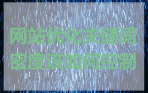 网站优化关键词密度该如何控制