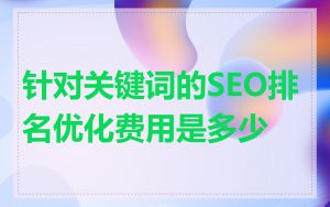 针对关键词的SEO排名优化费用是多少