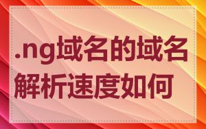 .ng域名的域名解析速度如何