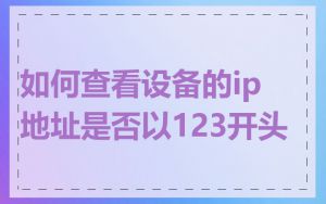 如何查看设备的ip地址是否以123开头