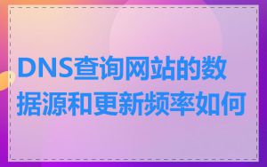 DNS查询网站的数据源和更新频率如何
