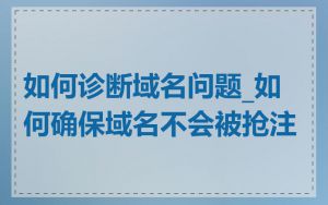 如何诊断域名问题_如何确保域名不会被抢注