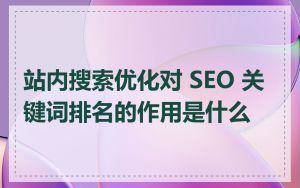 站内搜索优化对 SEO 关键词排名的作用是什么