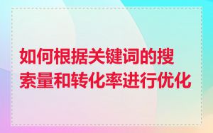 如何根据关键词的搜索量和转化率进行优化