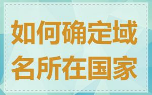 如何确定域名所在国家