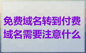 免费域名转到付费域名需要注意什么