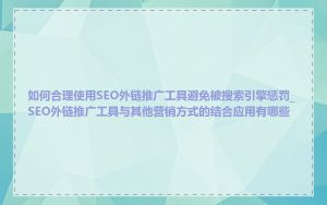如何合理使用SEO外链推广工具避免被搜索引擎惩罚_SEO外链推广工具与其他营销方式的结合应用有哪些