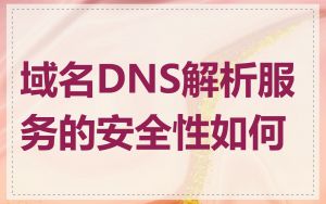 域名DNS解析服务的安全性如何