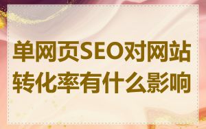 单网页SEO对网站转化率有什么影响