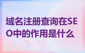 域名注册查询在SEO中的作用是什么
