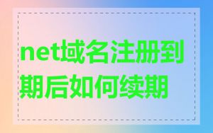 net域名注册到期后如何续期