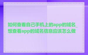 如何查看自己手机上的app的域名_想查看app的域名信息应该怎么做