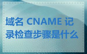 域名 CNAME 记录检查步骤是什么