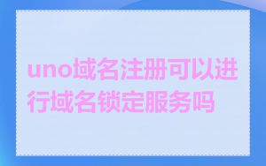 uno域名注册可以进行域名锁定服务吗