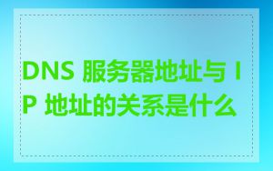 DNS 服务器地址与 IP 地址的关系是什么