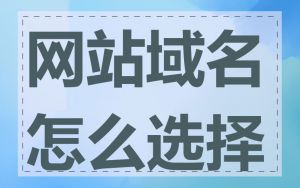 网站域名怎么选择
