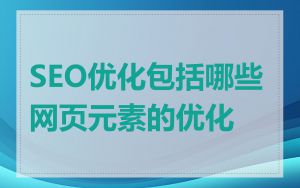 SEO优化包括哪些网页元素的优化
