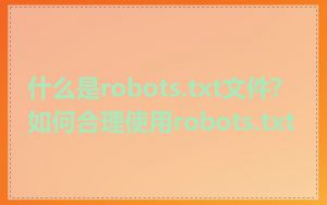 什么是robots.txt文件?如何合理使用robots.txt