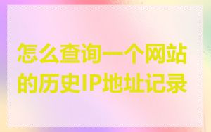 怎么查询一个网站的历史IP地址记录