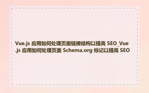 Vue.js 应用如何处理页面链接结构以提高 SEO_Vue.js 应用如何处理页面 Schema.org 标记以提高 SEO