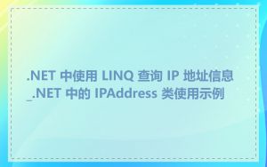 .NET 中使用 LINQ 查询 IP 地址信息_.NET 中的 IPAddress 类使用示例