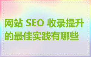 网站 SEO 收录提升的最佳实践有哪些